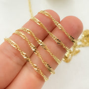 14K Solid Yellow Gold Wheat Chain